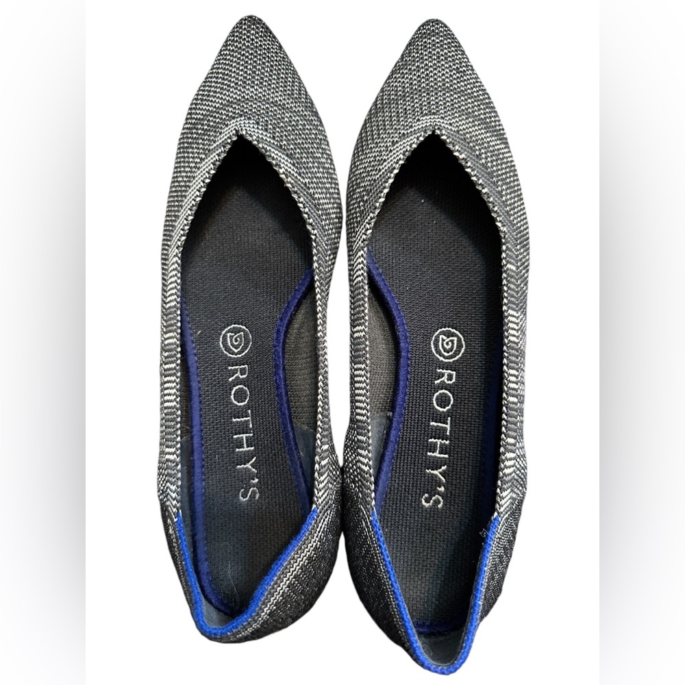 Rothy’s Rothys The Point Birdseye white/black Women US 8.5 Luxury Ballet Flats